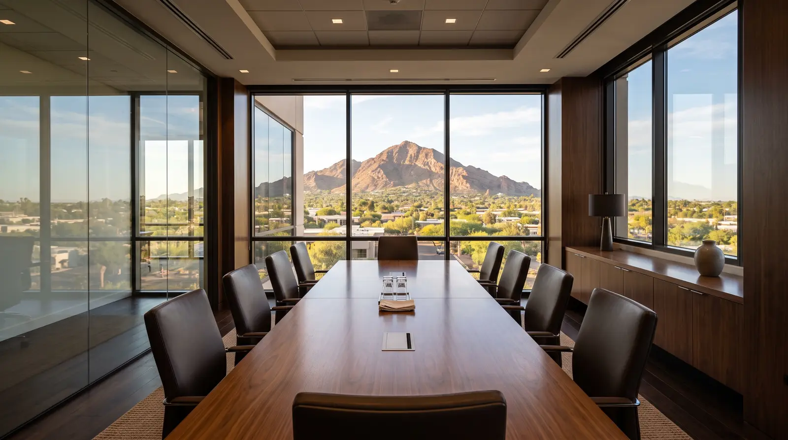 Empty law office conference room in Phoenix, Arizona