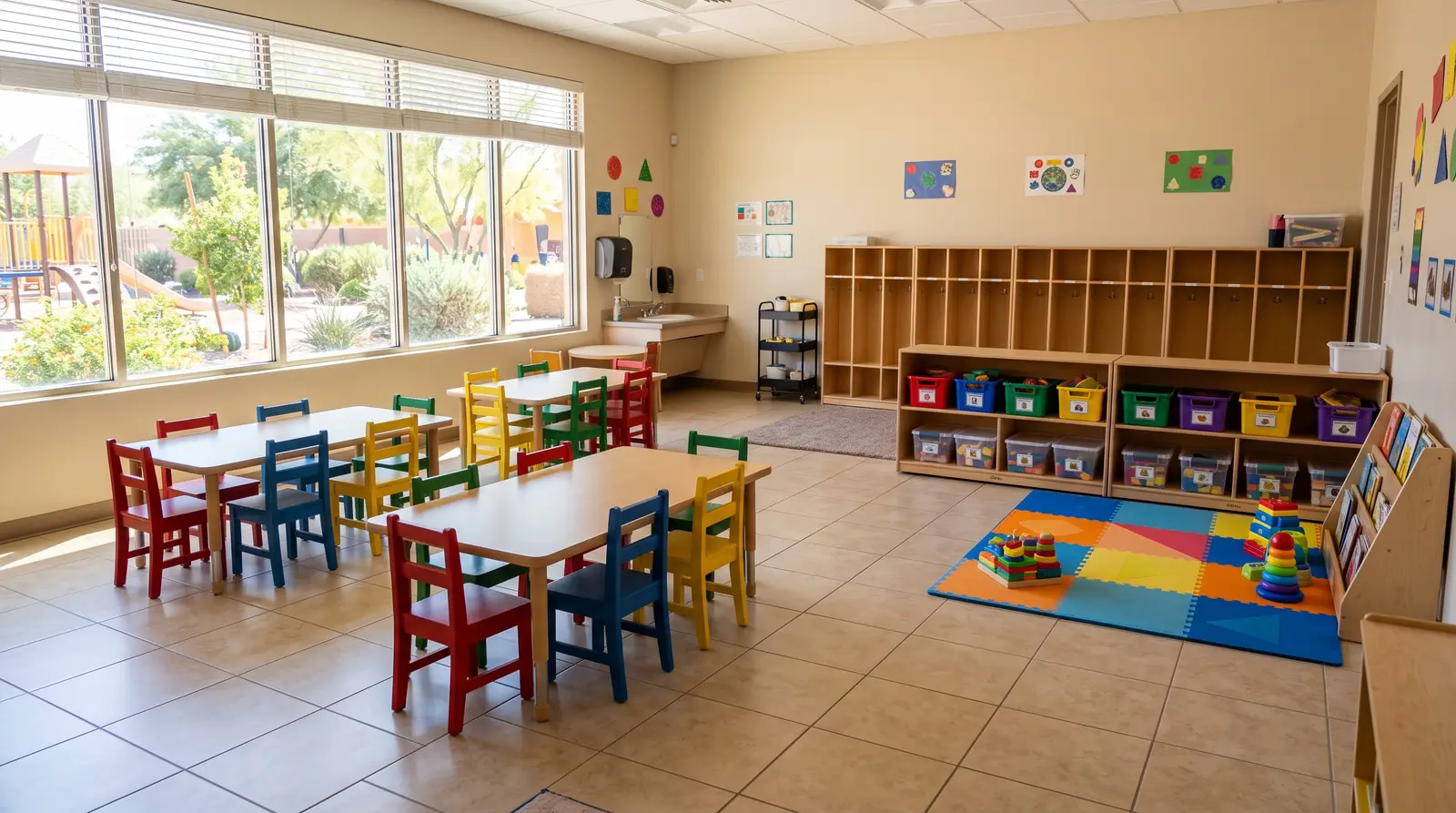 Empty preschool classroom in Chandler, Arizona