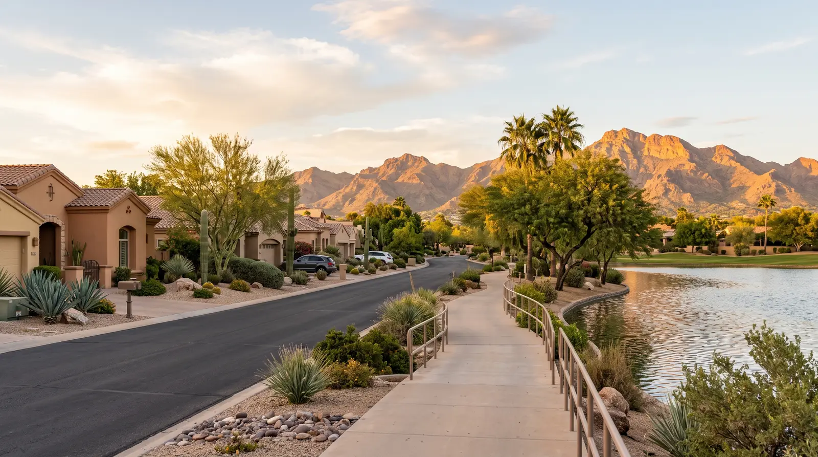 Exterior of a residential street in McCormick Ranch, Scottsdale, Arizona