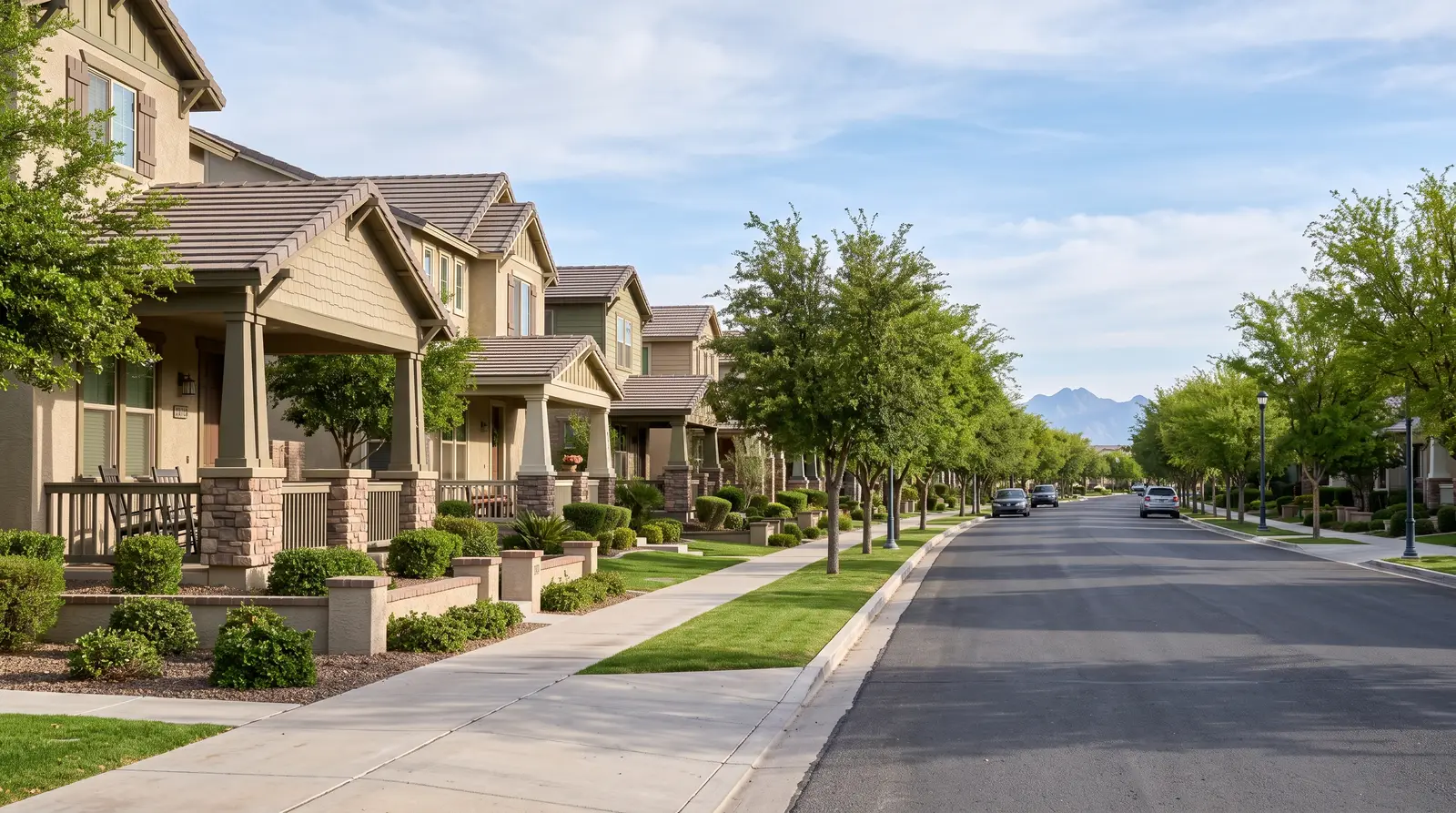 Exterior of a residential street in Marley Park, Surprise, Arizona