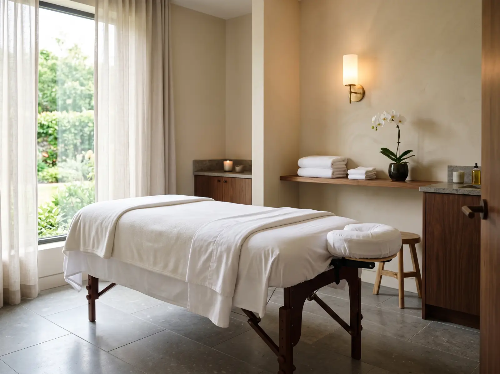 Clean spa treatment room